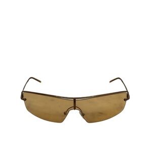 Gucci Authentic Y2K Men's Shield Sunglasses in Brown - Minimal Metal Frame